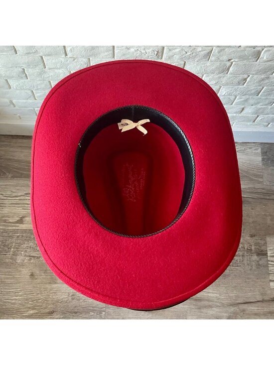 Vintage Rockmount Ranch Wear Women\'s Red Felt Cowgirl Hat \